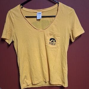 PINK Victoria's Secret Mustard V-Neck Tee